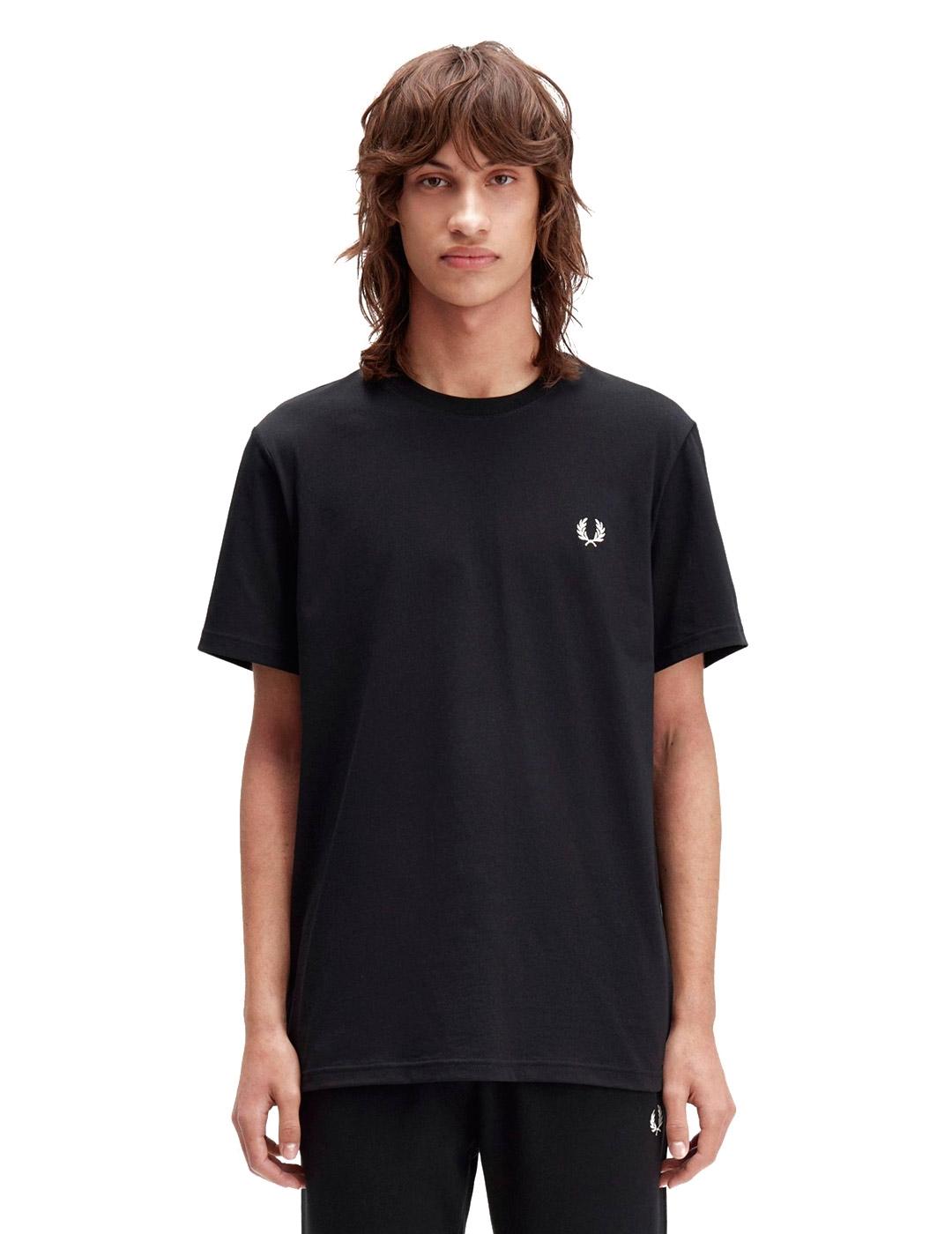 Fred Perry Bold Branding Camiseta Hombre Negra