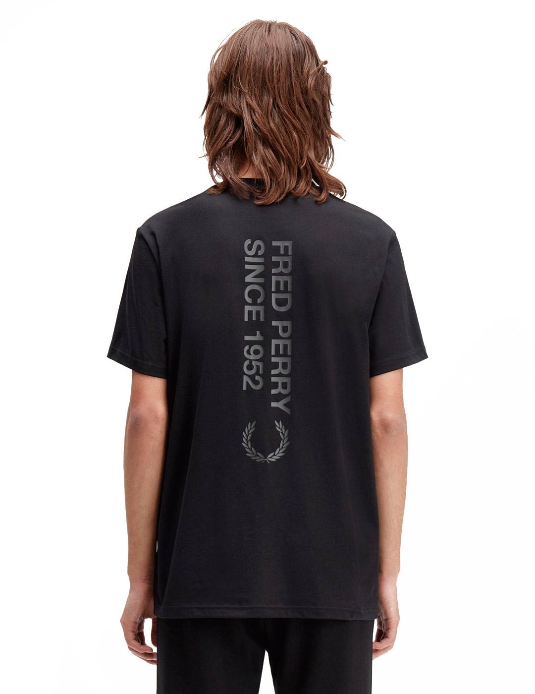 Fred Perry Bold Branding Camiseta Hombre Negra