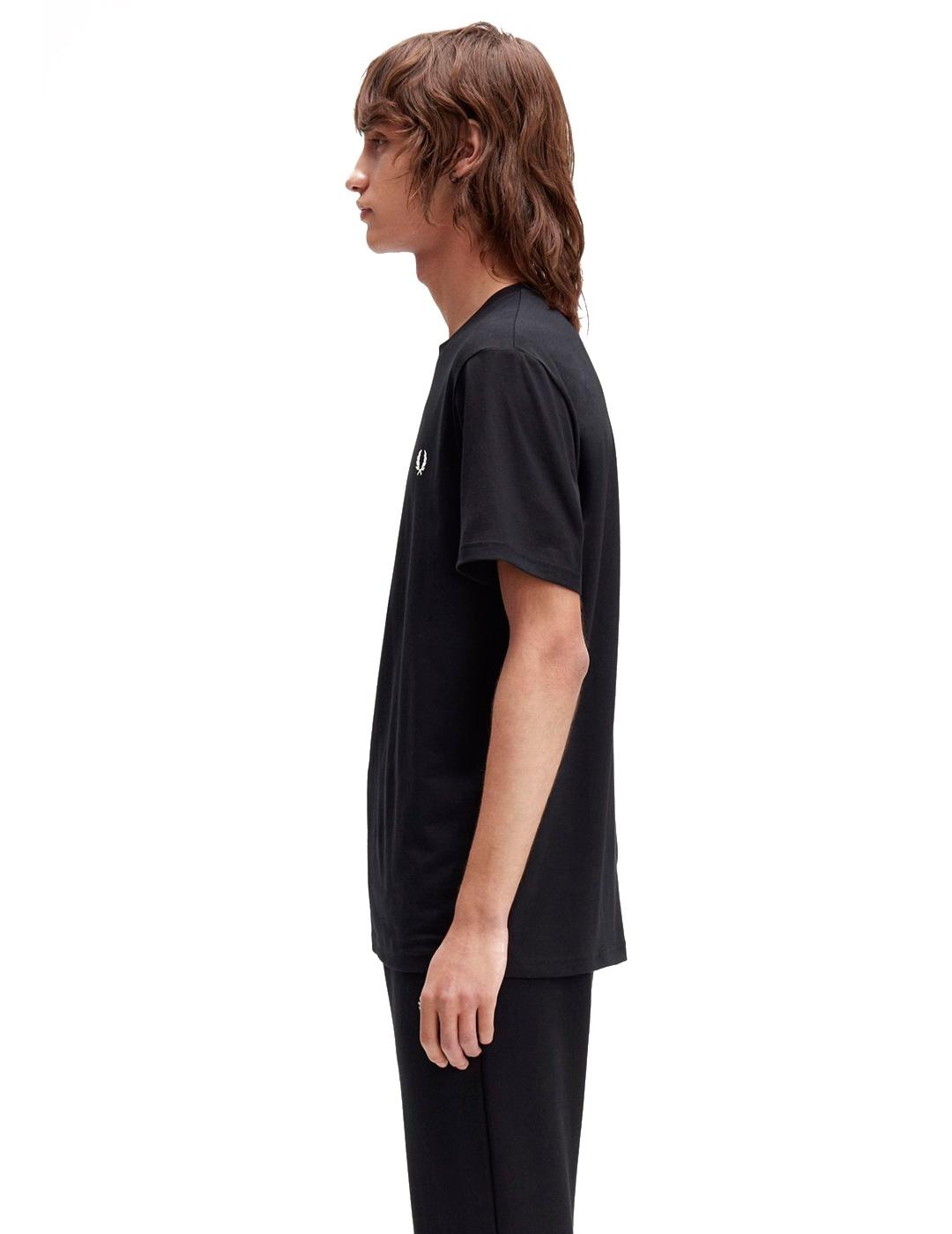 Fred Perry Bold Branding Camiseta Hombre Negra
