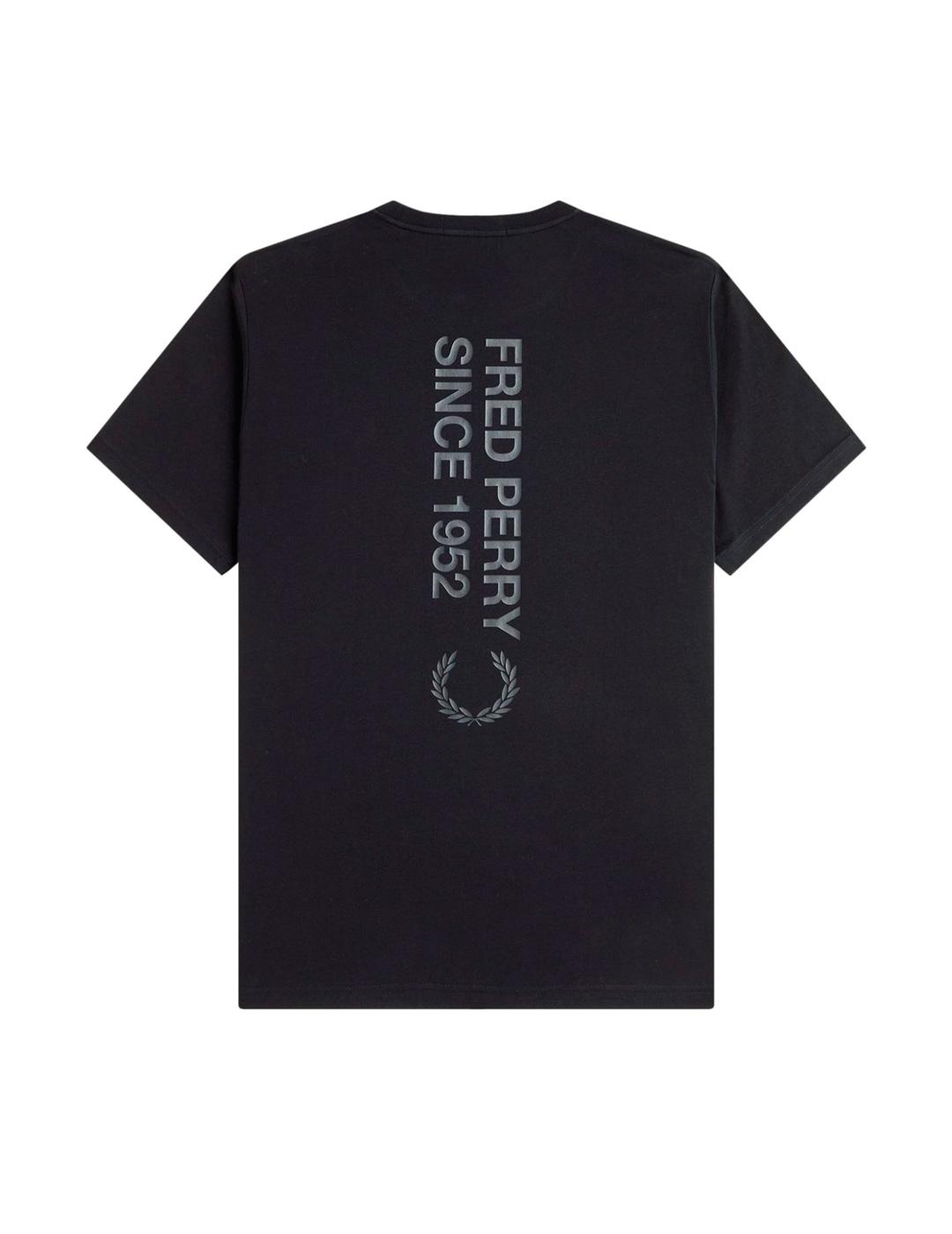 Fred Perry Bold Branding Camiseta Hombre Negra
