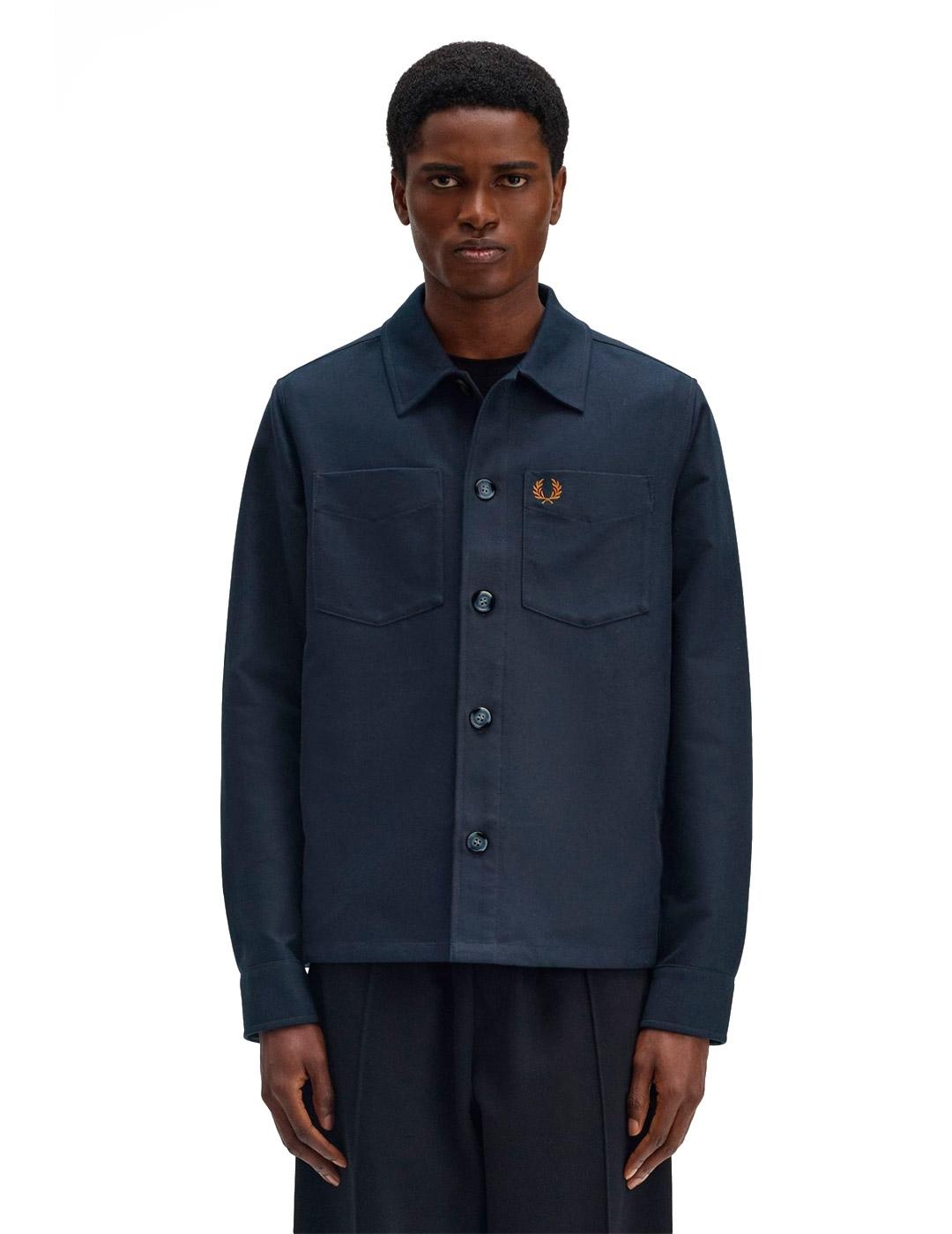 Fred Perry Sobrecamisa de Sarga Azul Marino