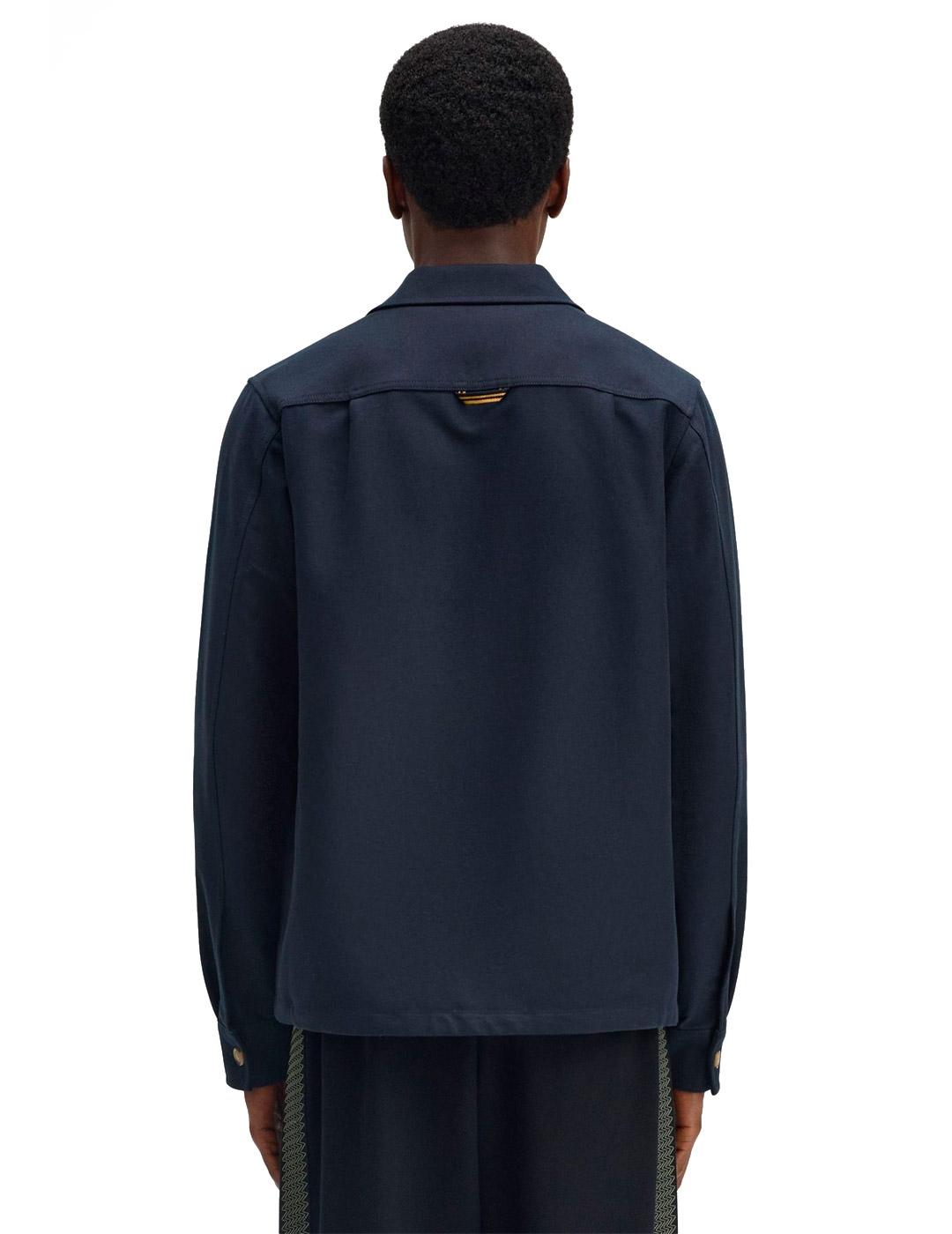 Fred Perry Sobrecamisa de Sarga Azul Marino