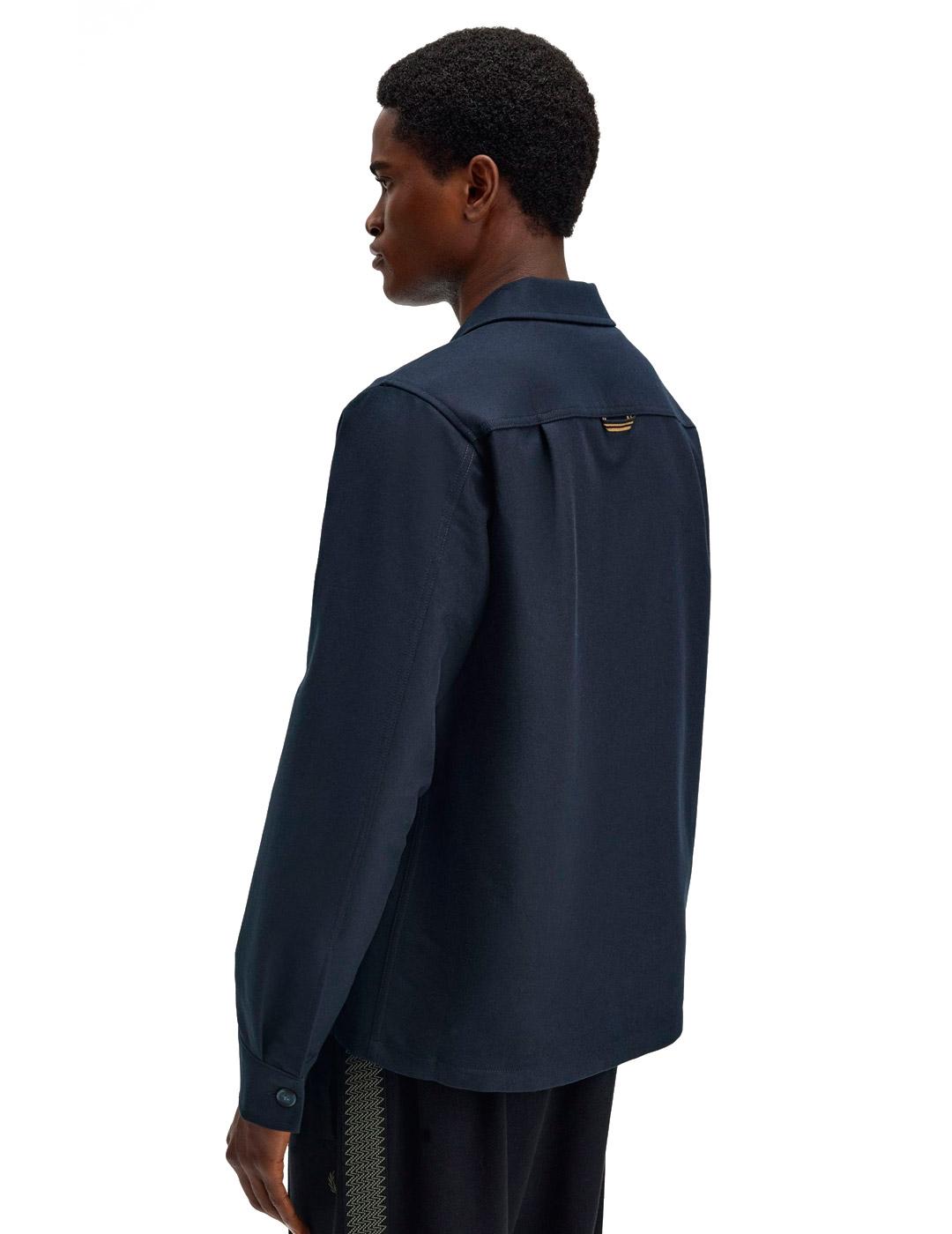 Fred Perry Sobrecamisa de Sarga Azul Marino