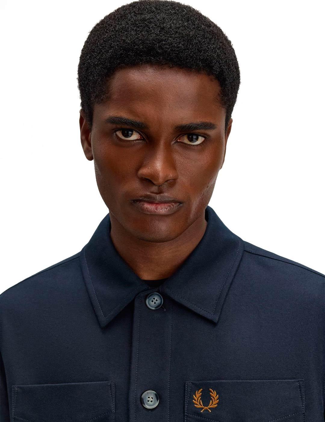 Fred Perry Sobrecamisa de Sarga Azul Marino