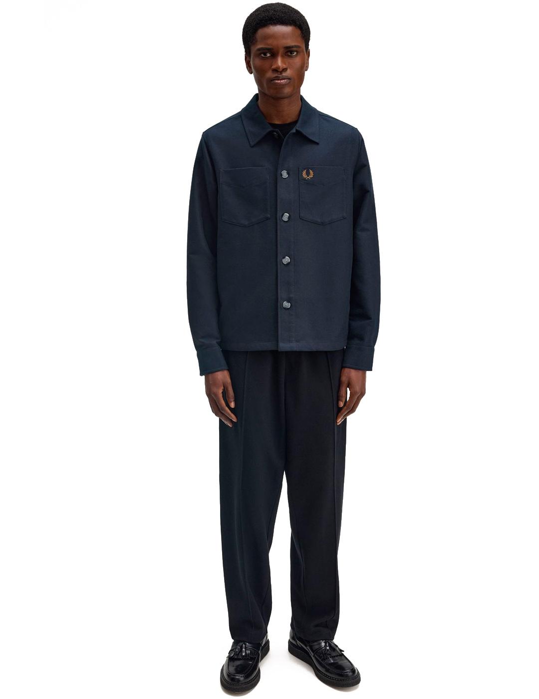 Fred Perry Sobrecamisa de Sarga Azul Marino