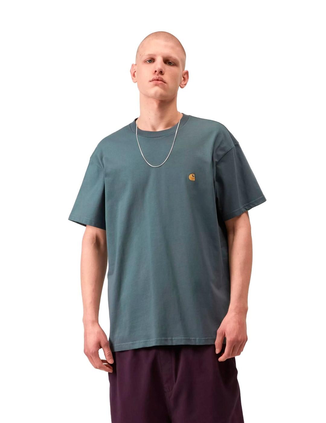 Carhartt S/S Chase Camiseta Hombre Verde Azul