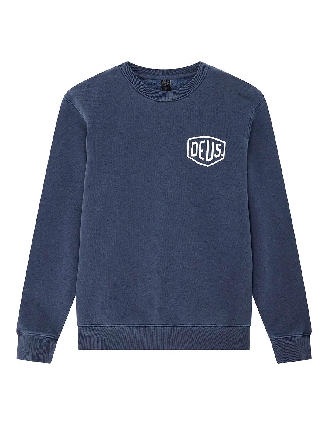 Deus Ex Machina Shield Garment Dyed Sudadera Hombre Azul